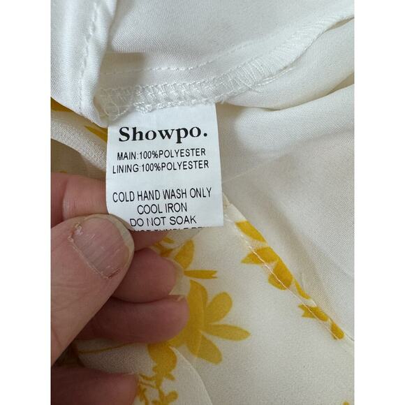 Y2K Tie-Back Show Po Yellow Floral Print Romper Jumpsuit Australia Yellow Small - Picture 5 of 9